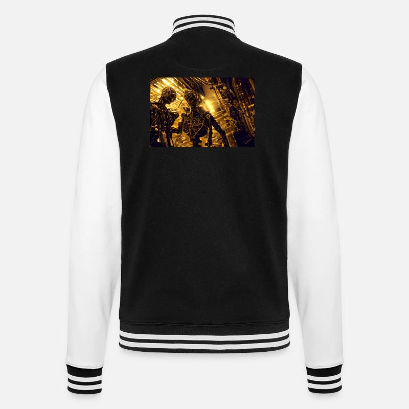 KI - College-Sweatjacke - Schwarz/Weiß
