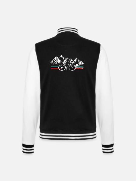 Rennrad Radsport Retro Berge - College-Sweatjacke - Schwarz/Weiß