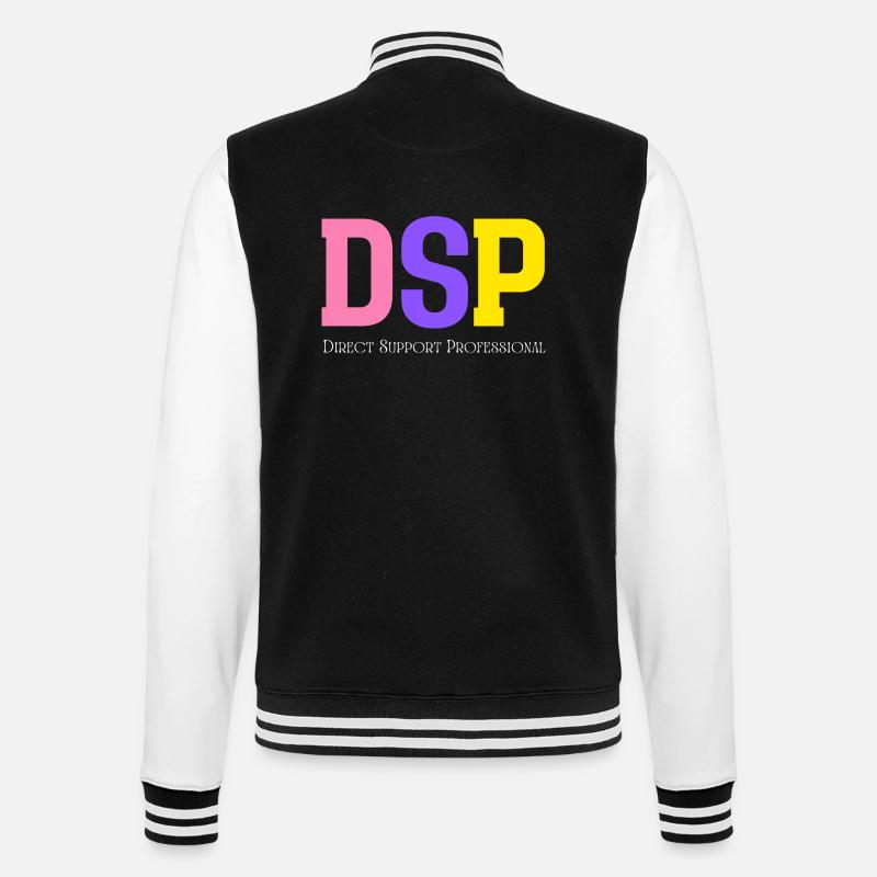 Direct Support Professional - College Sweat Jacket - black/white