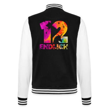 ENDLICH 12 EINHORN 12. GEBURTSTAG - College-Sweatjacke - Schwarz/Weiß - Hinten - Marisol (170cm)
