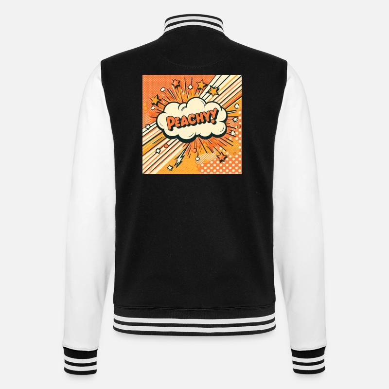 Peachy Pfirsich - College-Sweatjacke - Schwarz/Weiß