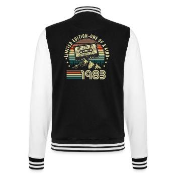 1983 Vintage Born Vintage Rétro Anniversaire - Veste Teddy - noir/blanc - Dos - Marisol (170cm)