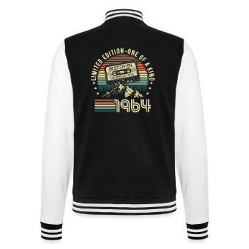 1964 Jahrgang geboren Vintage Retro Geburtstag - College-Sweatjacke - Schwarz/Weiß - Hinten - Marisol (170cm)