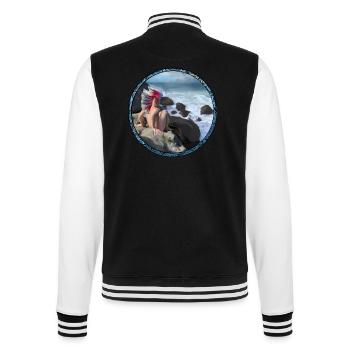Aquarius - College Sweat Jacket - black/white - Back - Marisol (170cm)