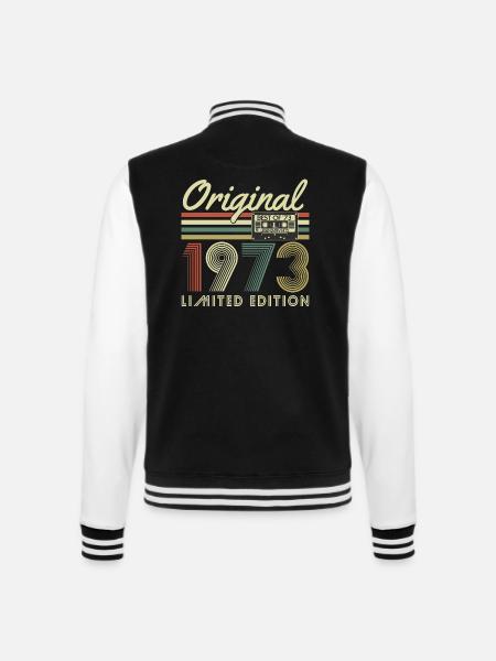 Original 1973 Jahrgang Vintage Geburtstag Retro - College-Sweatjacke - Schwarz/Weiß