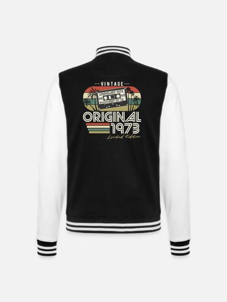 Original 1973 Vintage Jahrgang Retro Geburtstag - College-Sweatjacke - Schwarz/Weiß