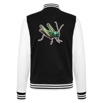 Grasshopper / Insect / Animal / Meadow / Hopping - College Sweat Jacket - black/white - Back - Marisol (170cm)