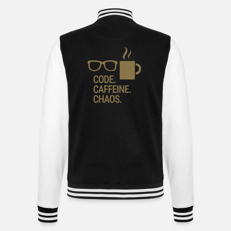 Code. Caffeine. Chaos. - College-Sweatjacke - Schwarz/Weiß
