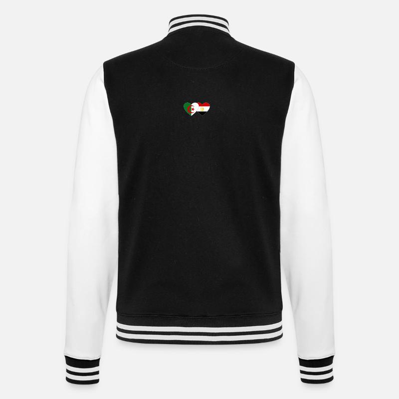 Algérie Egypte Drapeau Coeur - Veste Teddy - noir/blanc