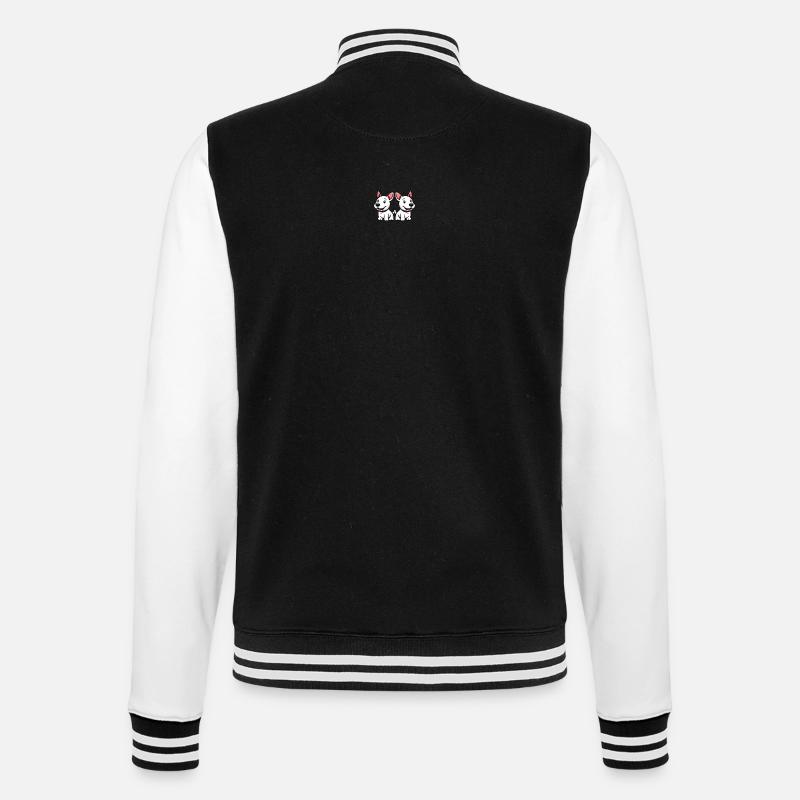 Bull Terrier Hund Comic - College-Sweatjacke - Schwarz/Weiß