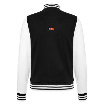 England Mazedonien Flagge Herz - College-Sweatjacke - Schwarz/Weiß - Hinten - Marisol (170cm)