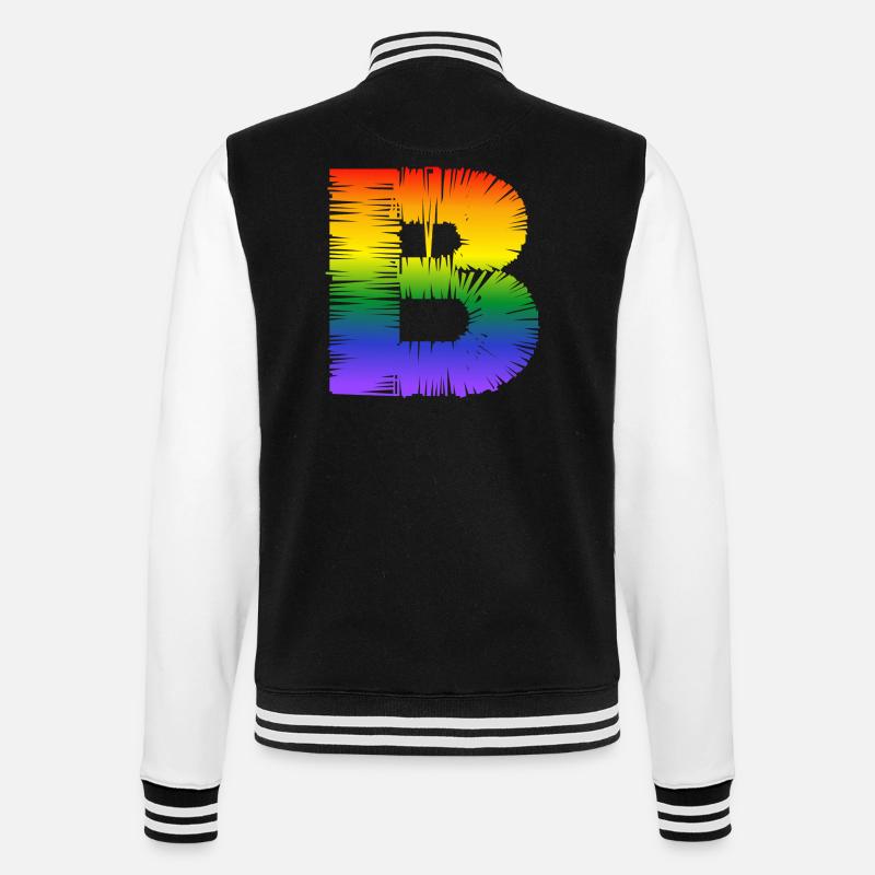 rainbow B - College-Sweatjacke - Schwarz/Weiß