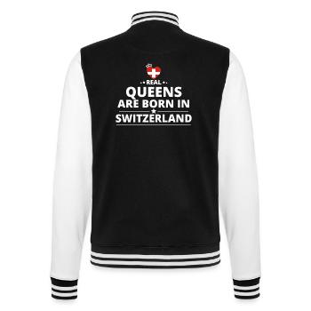 queens from geschenk i love SWITZERLAND - College-Sweatjacke - Schwarz/Weiß - Hinten - Marisol (170cm)