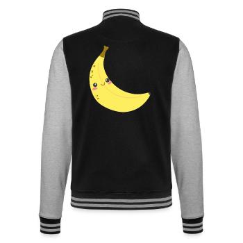 Happy banana perfect for kids - College Sweat Jacket - black/heather grey - Back - Marisol (170cm)