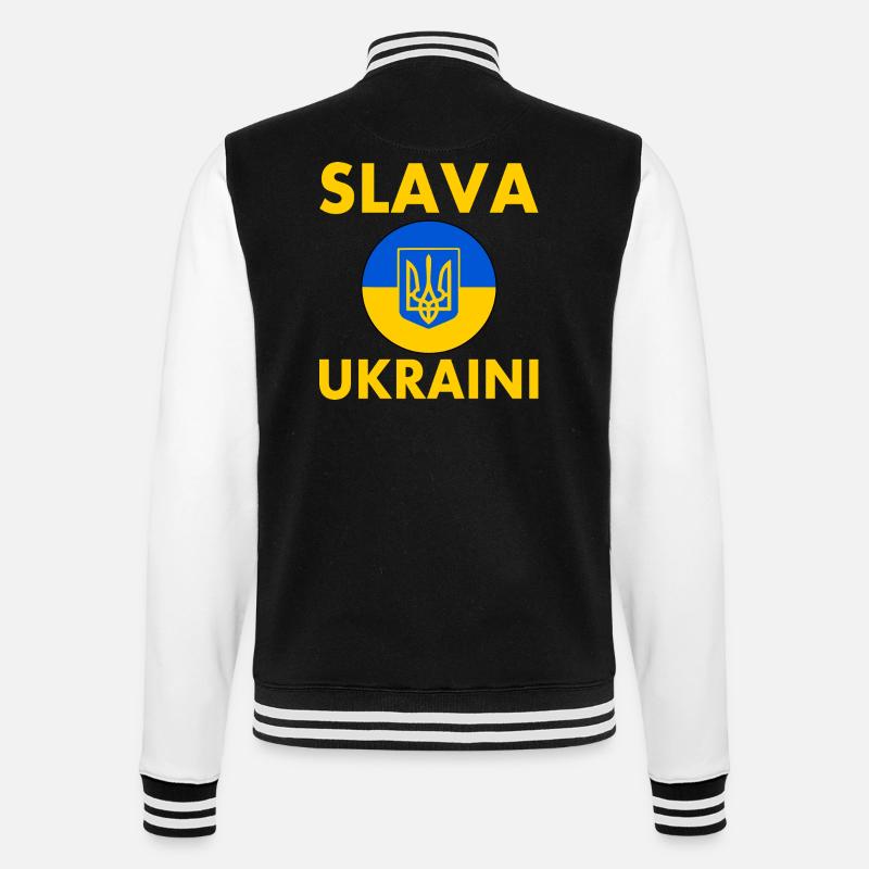 Slava ukraini - College-Sweatjacke - Schwarz/Weiß