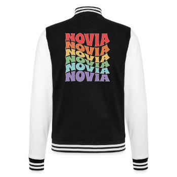 Novia Girlfriend Engagement Bridal Shower Wedding - College Sweat Jacket - black/white - Back - Marisol (170cm)