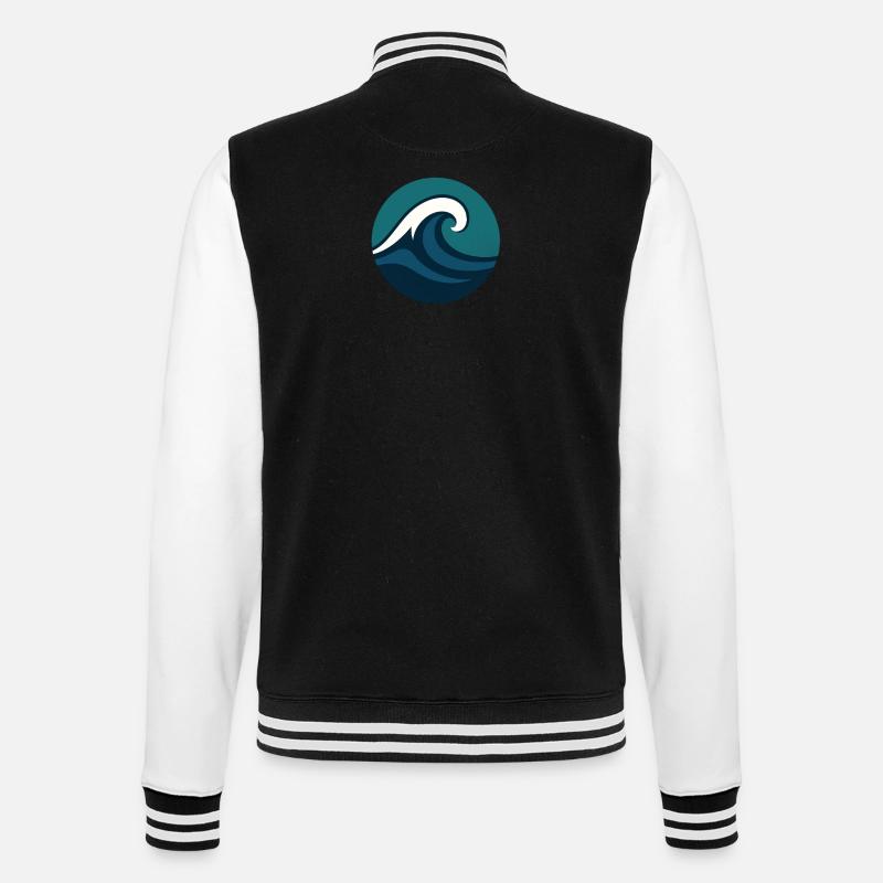 Stylized Ocean Wave - College-Sweatjacke - Schwarz/Weiß