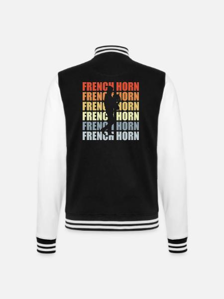 Retro Horn - College Sweat Jacket - black/white