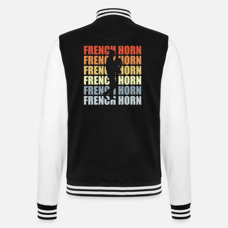 Retro Horn - College Sweat Jacket - black/white