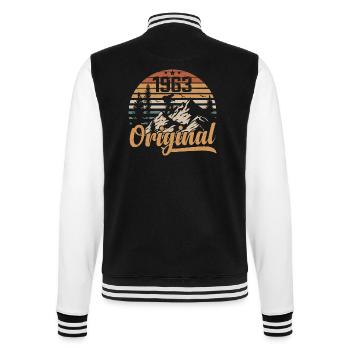 Original 1963 Retro 1963 Vintage 1963 Birthday - College Sweat Jacket - black/white - Back - Marisol (170cm)