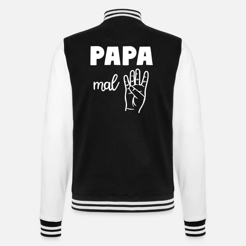 Papa mal Vier Vater - College-Sweatjacke - Schwarz/Weiß