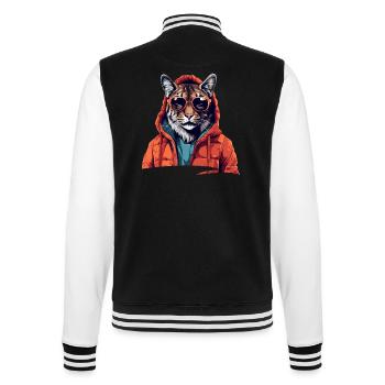Streetstyle-Luchs | Luchs-Liebhaber - College-Sweatjacke - Schwarz/Weiß - Hinten - Marisol (170cm)