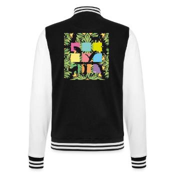 Cats/Katzen Home - Bo-Grafik - College-Sweatjacke - Schwarz/Weiß - Hinten - Marisol (170cm)