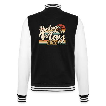 Geburtstag Jahrgang Mai 2022 Geboren im Mai 2022 - College-Sweatjacke - Schwarz/Weiß - Hinten - Marisol (170cm)