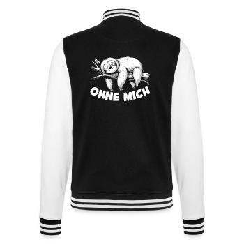 Süßes schläfriges Faultier ohne mich - College-Sweatjacke - Schwarz/Weiß - Hinten - Marisol (170cm)