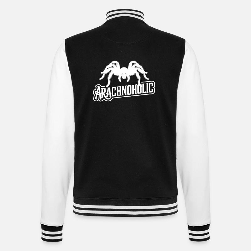 Arachnoholic große haarige Spinne Silhouette - College-Sweatjacke - Schwarz/Weiß