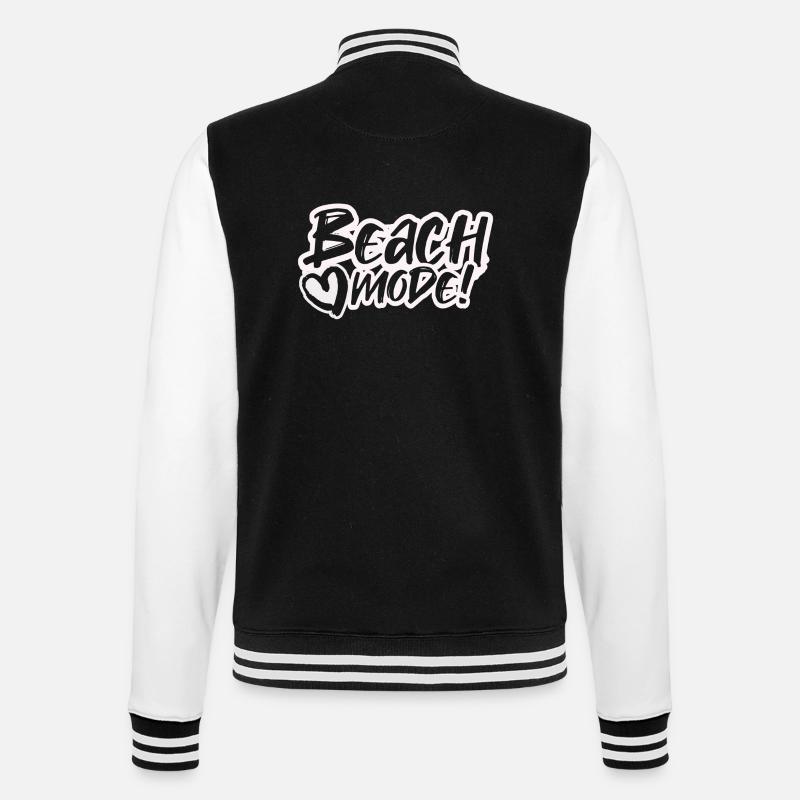Strandmodus - College-Sweatjacke - Schwarz/Weiß