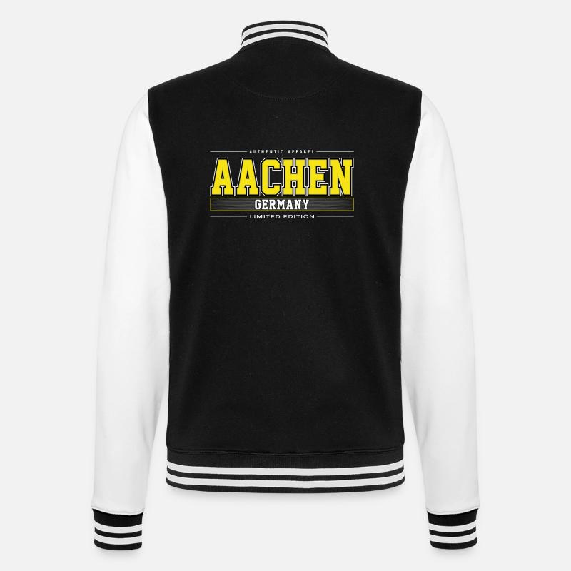 Aachen - College-Sweatjacke - Schwarz/Weiß