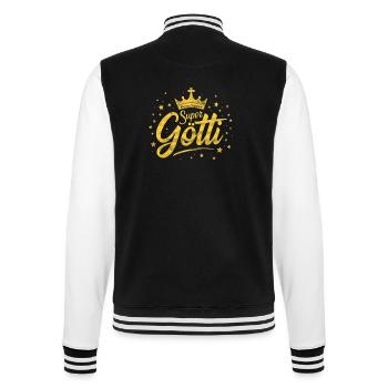 Firmgötti Taufgötti Göti Fragen Super Götti - College-Sweatjacke - Schwarz/Weiß - Hinten - Marisol (170cm)