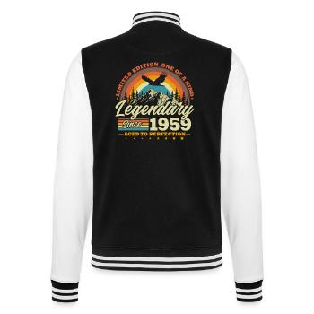 Legendary since 1959 Vintage Birthday Gift - College Sweat Jacket - black/white - Back - Marisol (170cm)