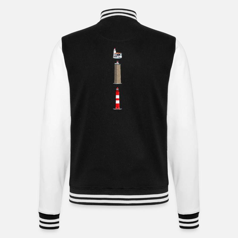 Phares Ameland, Terschelling, Marches - Veste Teddy - noir/blanc