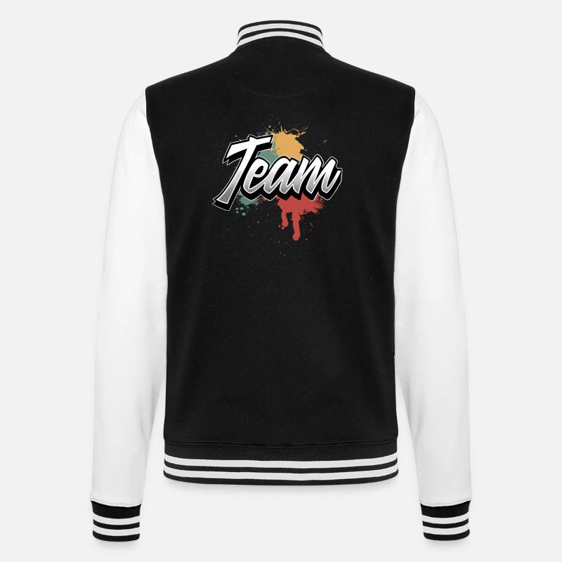 Team - College-Sweatjacke - Schwarz/Weiß