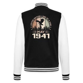 Incomparable depuis mai 1941, 83e Anniversaire - Veste Teddy - noir/blanc - Dos - Marisol (170cm)