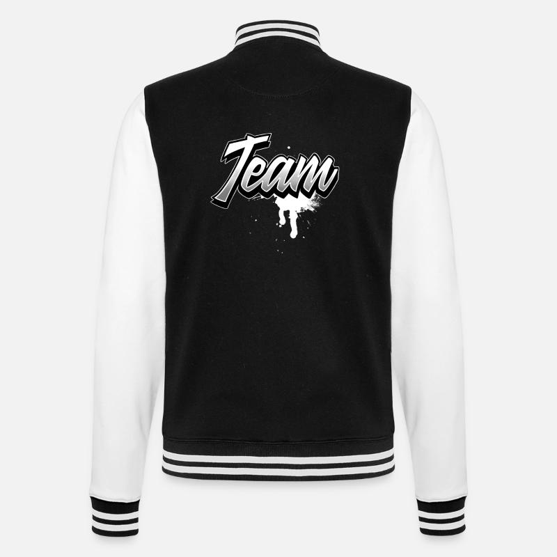 Team - College-Sweatjacke - Schwarz/Weiß