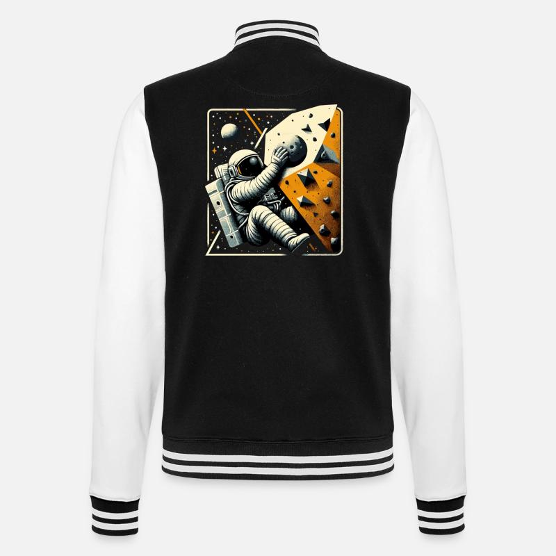 Bouldering Astronaut Spaceman Gift - College Sweat Jacket - black/white