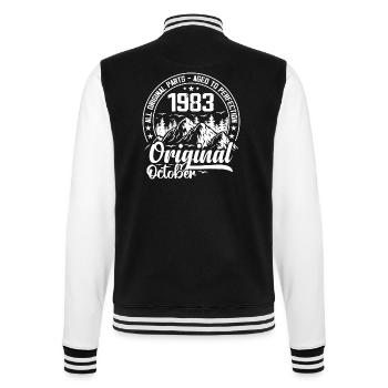 October 1983 Original:41 Years Anniversary Gift - College Sweat Jacket - black/white - Back - Marisol (170cm)