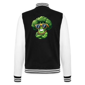 Cool Broccoli Sunglasses Gangster Vegetables - College Sweat Jacket - black/white - Back - Marisol (170cm)