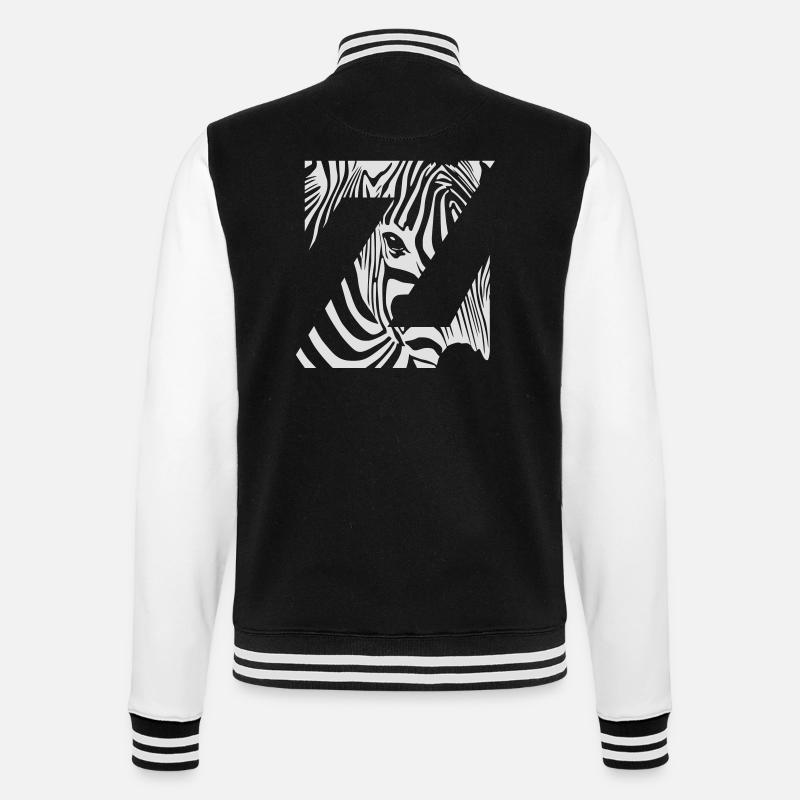 Zebra Mix Mono White - College Sweat Jacket - black/white