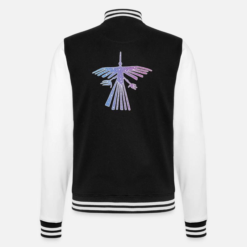 Vogel von Nazca - College-Sweatjacke - Schwarz/Weiß