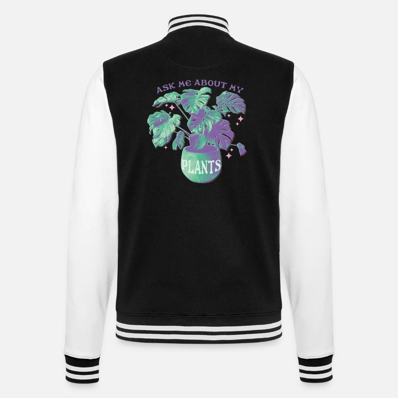 Ask Me About My Plants - College Sweat Jacket - black/white