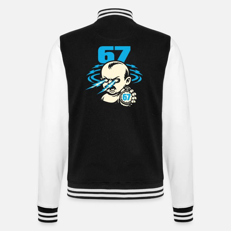 67 Six Seven 6-7 Meme Gen Alpha - Veste Teddy - noir/blanc