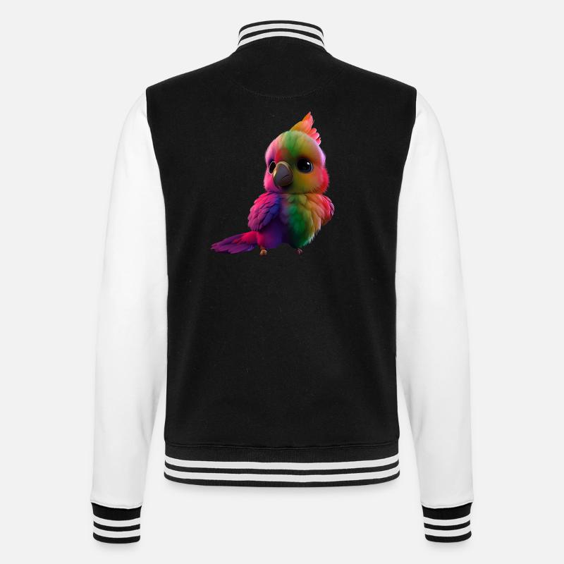 Perroquet arc-en-ciel - Veste Teddy - noir/blanc