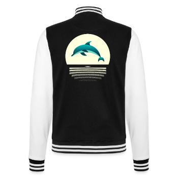 Dolphin in the jump - College Sweat Jacket - black/white - Back - Marisol (170cm)