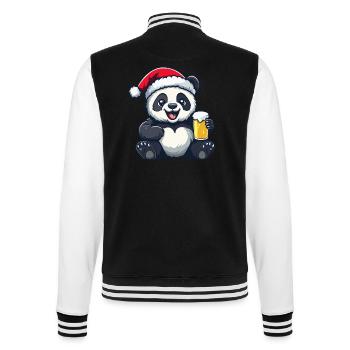 Panda Bière de Noël Drôle - Veste Teddy - noir/blanc - Dos - Marisol (170cm)