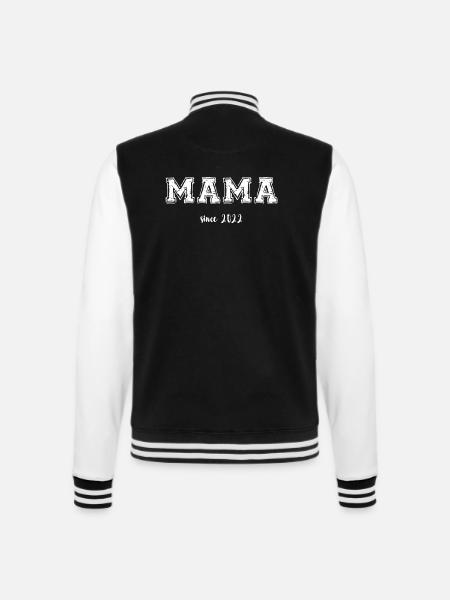 Mama 2022 - College-Sweatjacke - Schwarz/Weiß