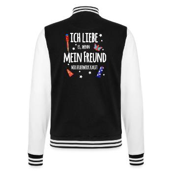 Pyro Freund - College-Sweatjacke - Schwarz/Weiß - Hinten - Marisol (170cm)